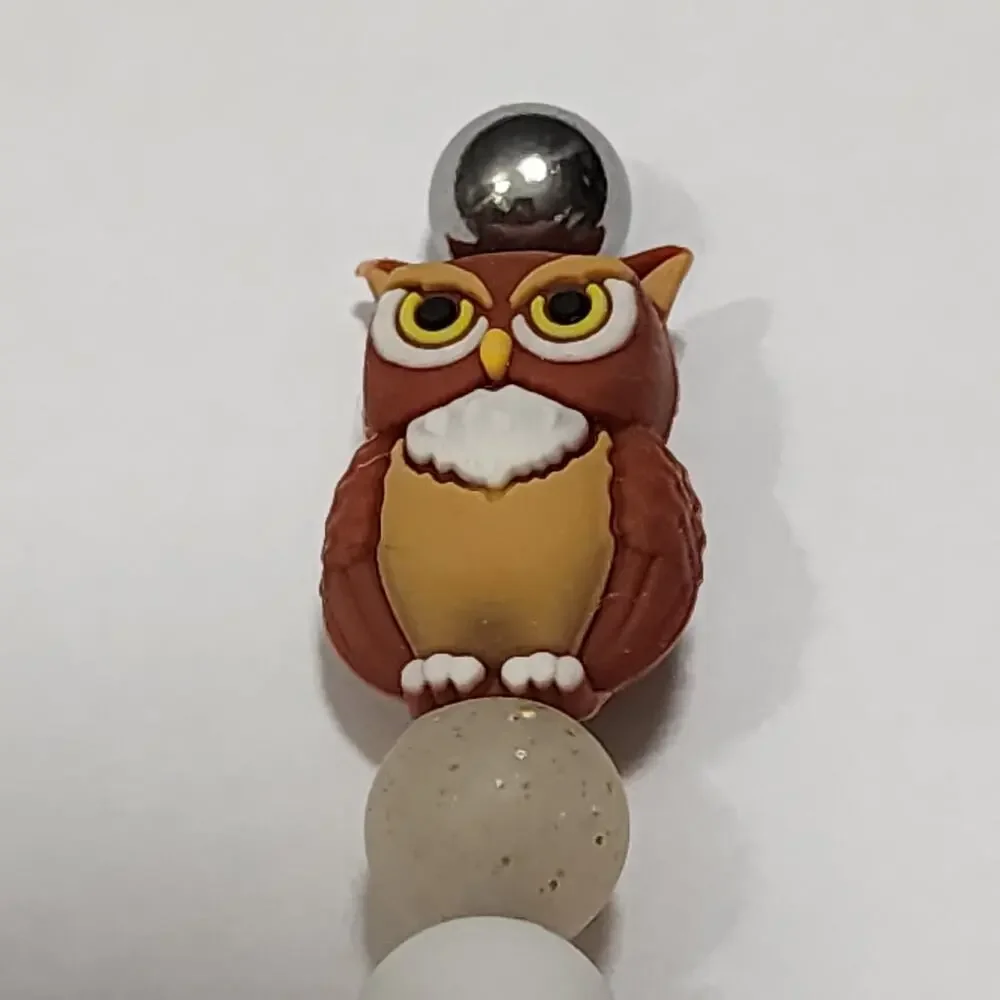 Owl Decorative Silicone Beaded Wine Bottle Stopper Cork Handmade NEW